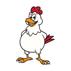 Mischievous Cartoon Chicken Vector Illustration