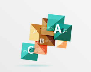 Overlapping square infographics