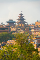 Bhaktapur Cityscape Nyatapola Pagoda Distant