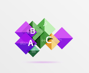 Overlapping square infographics