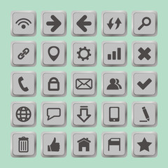 Set of social media buttons for design - vector icons