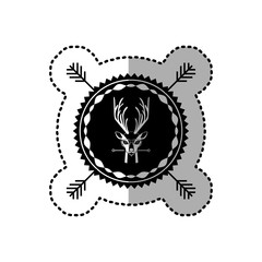 Fototapeta premium emblem deer hipster hunter city icon, vector illustration