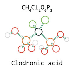 molecule Clodronic acid CH4Cl2O6P2