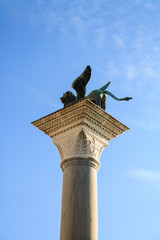 Symbol of Venice, winged lion on the Piazza San Marco. Veneto, Italy