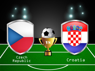Obraz premium Illustration of different countries flag participating in soccer tournament