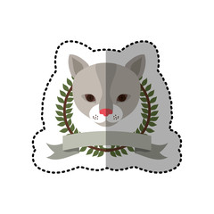 emblem cat hunter city icon, vector illustration image