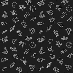 Cartoon funny doodles space elements. Hand drawn objects and symbols. Vector illustration for backgrounds, web design, design elements, textile prints, covers, greeting cards.