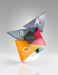 3d triangle modern composition