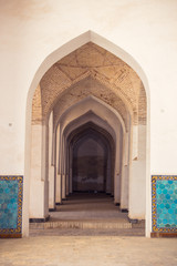 Arabian arches in Kolon mosque. Bukhara. Uzbekistan, Central Asia