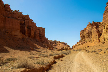 Charyn Canyon in Kazakhstan. The Valley of Castles