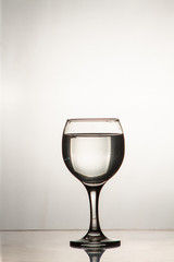 slice of drops in a glass of water