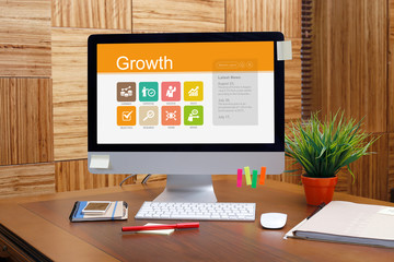 Growth screen on the workplace