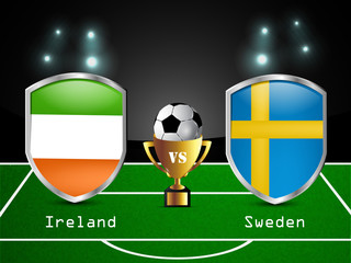 Illustration of different countries flag participating in soccer tournament