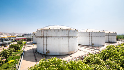 oil tank in modern oil refinery