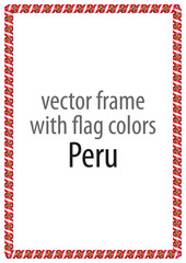 Frame and border of ribbon with the colors of the Peru flag