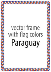 Frame and border of ribbon with the colors of the Paraguay flag