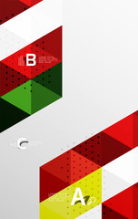 Obraz premium Color transparent trianlge tiles with infographic elements