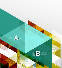 Obraz premium Color transparent trianlge tiles with infographic elements