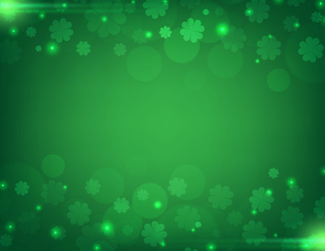 Vector Illustration of a St. Patrick's Day green  clover leaves background