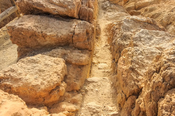 Rock passage in mountain oasis Chebika