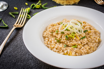 Risotto with leek