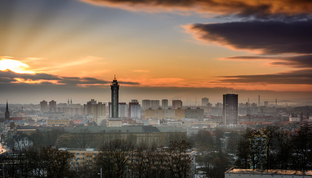 Ostrava in sunset