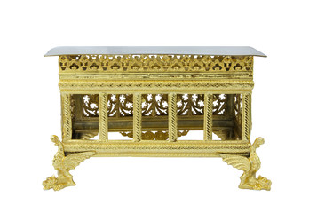 Antique pedestal on white background