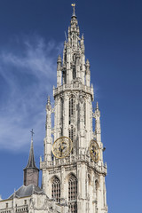Fototapeta na wymiar Antwerp Cathedral Spire