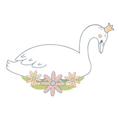 Swan Princess with Flowers