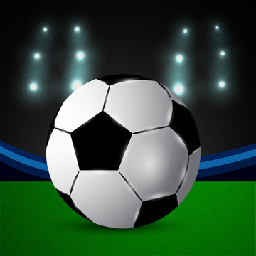 Illustration of soccer ball on stadium