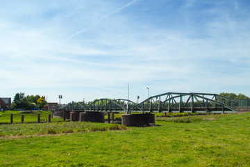Fototapeta na wymiar Drehbrücke Klevendeich in Schleswig - Holstein