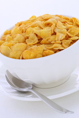 Healthy corn flakes breakfast