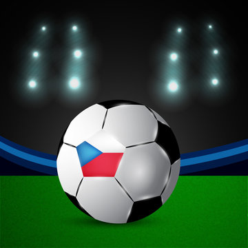 Illustration of Czech Republic flag participating in soccer tournament