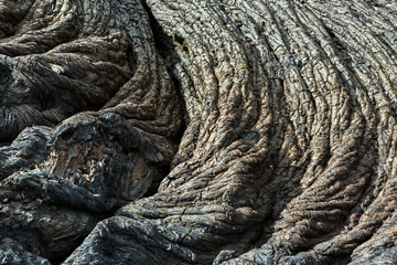 Background of the waves frozen lava field at Tolbachik volcano, after eruption in 2012,...