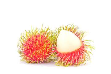  rambutan sweet delicious on white background healthy rambutan tropical fruit food isolated
