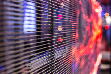 Bright colored LED video wall with high saturated pattern - close up background with shallow depth of field