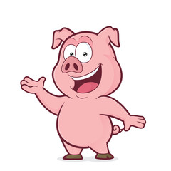 Pig in welcoming gesture