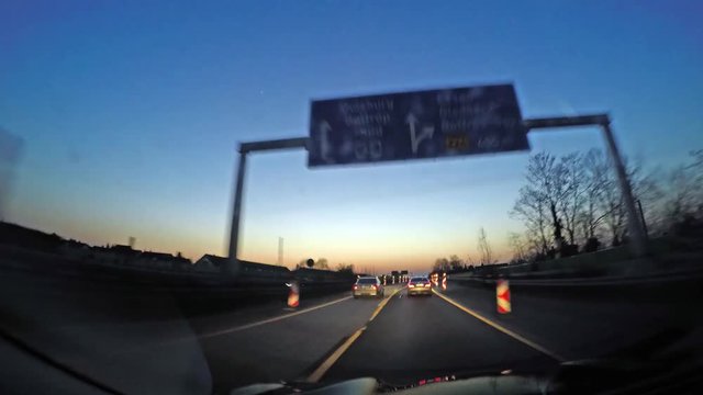 Time lapse of driving on the A42 and A57