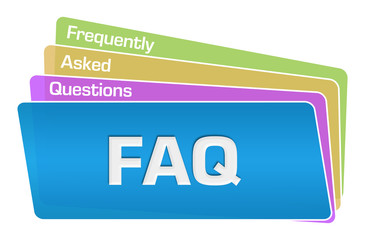 FAQ - Frequently Asked Questions Text Colorful Squares Stack 