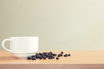 Coffee on grunge wooden background