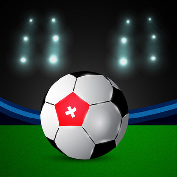 Illustration of Switzerland flag participating in soccer tournament