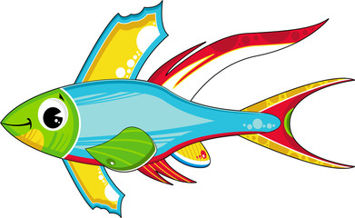 Cute Cartoon Tropical Fish