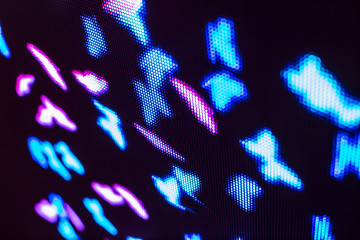 Bright colored LED video wall with high saturated pattern - close up background with shallow depth of field