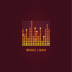 Colorful ui ux music equalizer sound waves. Audio electronic bar. Music waves logo. Dj vector illustration. Bright shiny light audio signal.