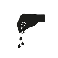 Hand throwing seeds icon. Plant, sow, organic, ecology, biology, spring symbol. Flat design. Stock - Vector illustration