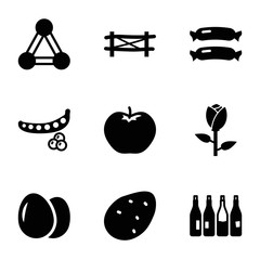 Set of 9 Agriculture filled icons