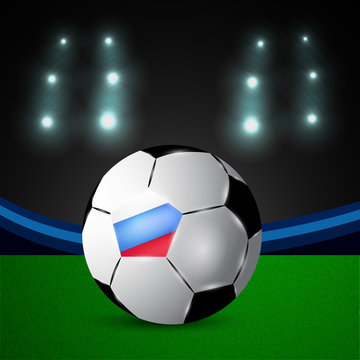 Illustration of Russia flag participating in soccer tournament
