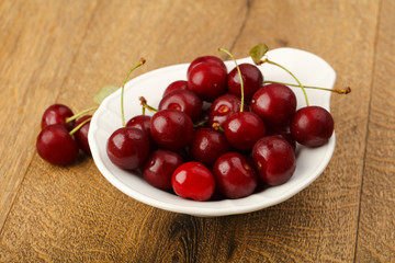 Cherry berries in the bowl