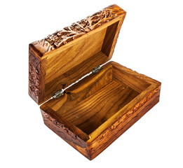 Wooden indian casket with thread