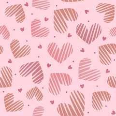 Rolgordijnen Pink heart seamless pattern. Valentines day concept. Love background   © zulman